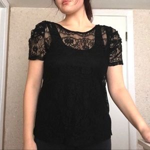 Lace T-shirt blouse